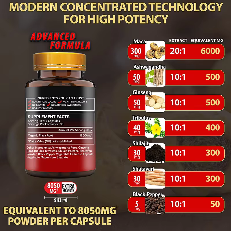 Maca Extra Strength 1900MG – Complément Naturel Énergie & Vitalité