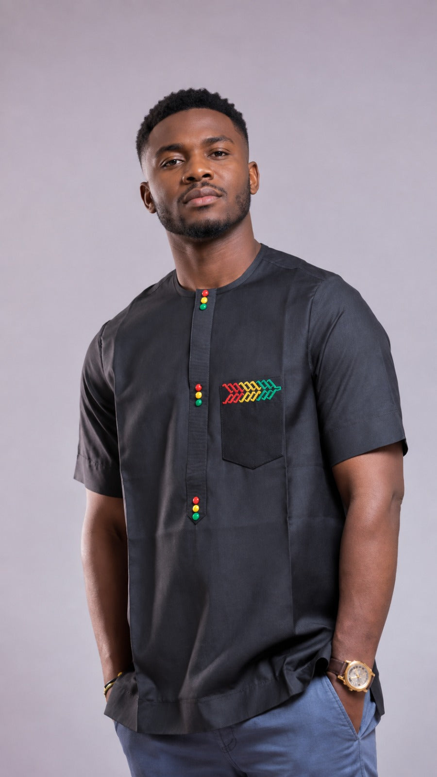 🇬🇳 Chemise Homme Spéciale Indépendance – Élégance & Fierté Guinéenne