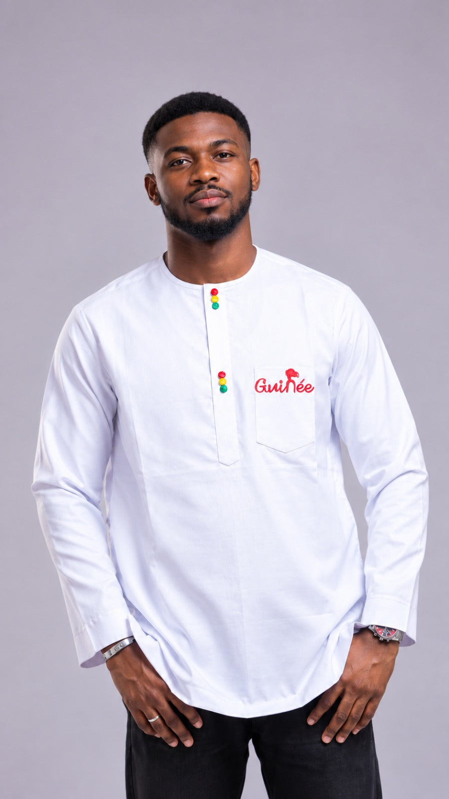 🇬🇳 Chemise Homme Spéciale Indépendance – Élégance & Fierté Guinéenne