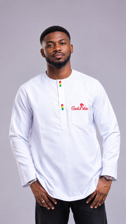 🇬🇳 Chemise Homme Spéciale Indépendance – Élégance & Fierté Guinéenne